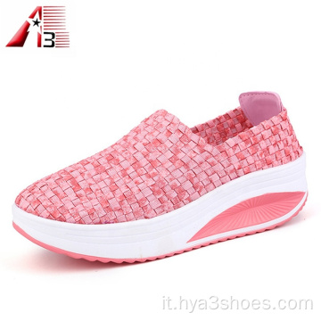 Scarpe elastiche tessute estive per donna